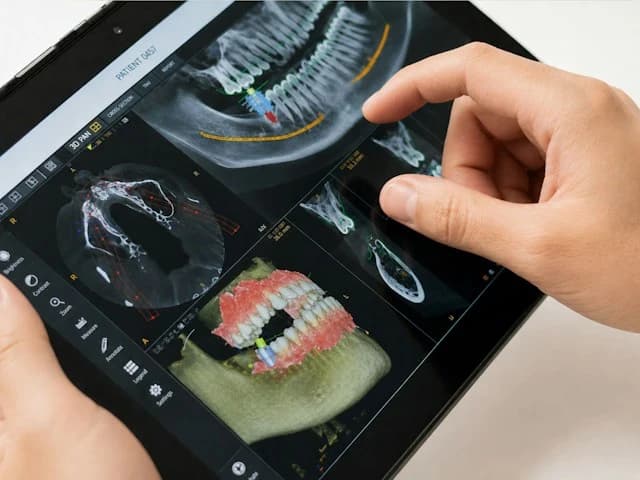 Digital smile design shown on two monitors